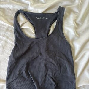 Abercrombie & Fitch Ribbed Racerback Tank - Charcoal Gray